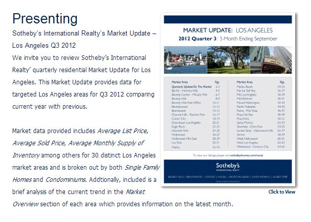 LA Market Update: 3 Mo. Ending 9/12