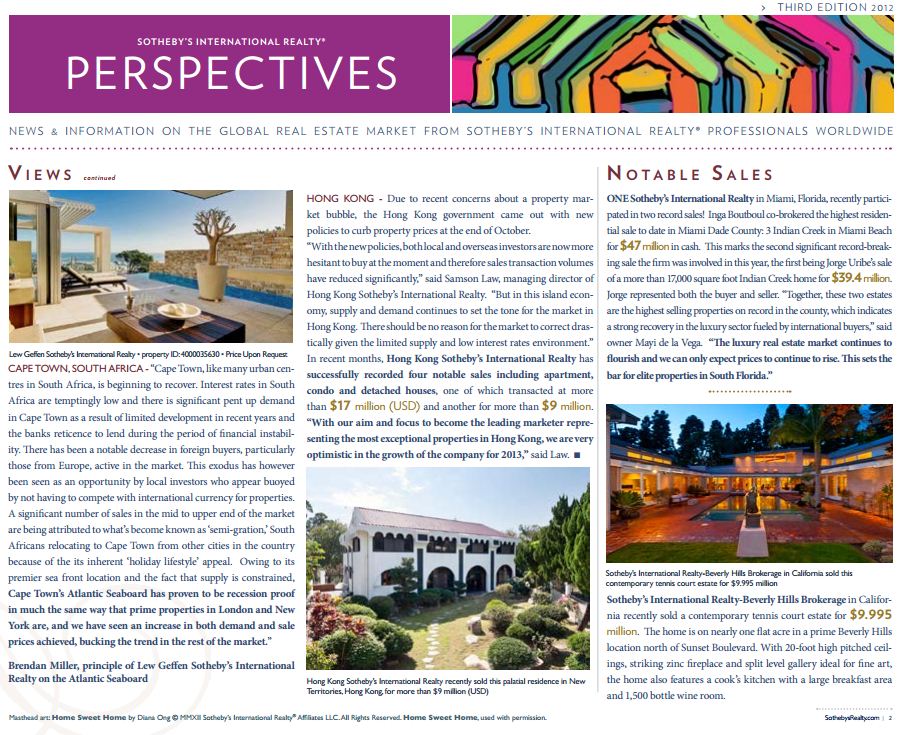 Significant Sale Featured in Perspectives